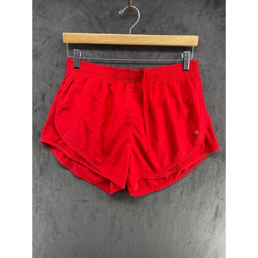 Antonio Melani Red Running Shorts Womens Medium Mesh Athletic Gym Activewear